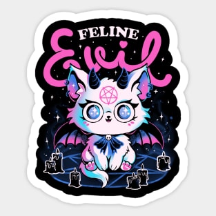 Feline Evil - Cute Dark Funny Evil Cat Gift Sticker